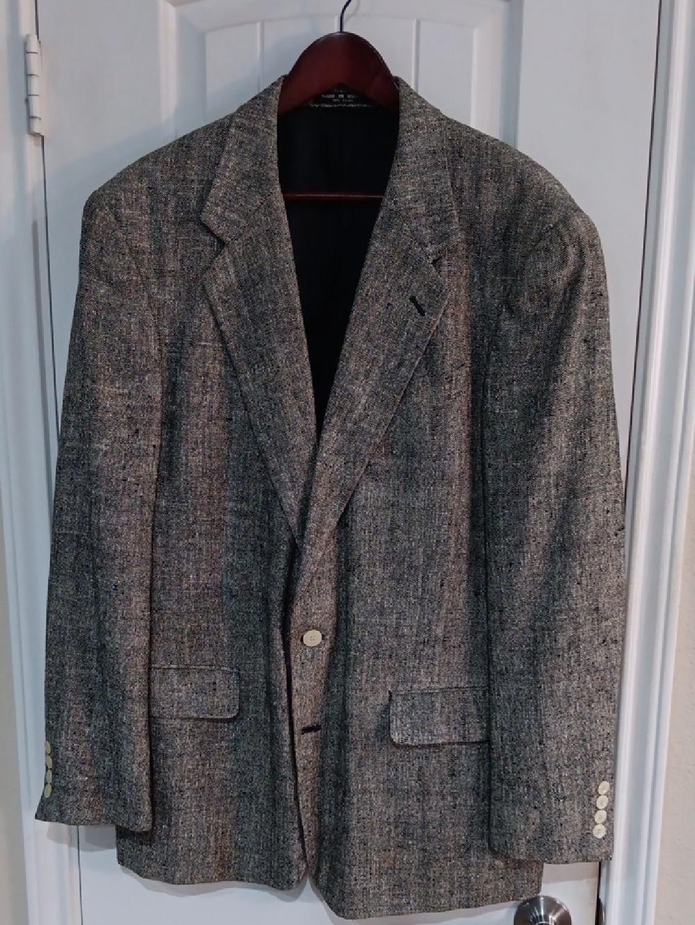 VTG Christopher Hayes 100% Silk Donegal Weave Sport Coat 40L Grey